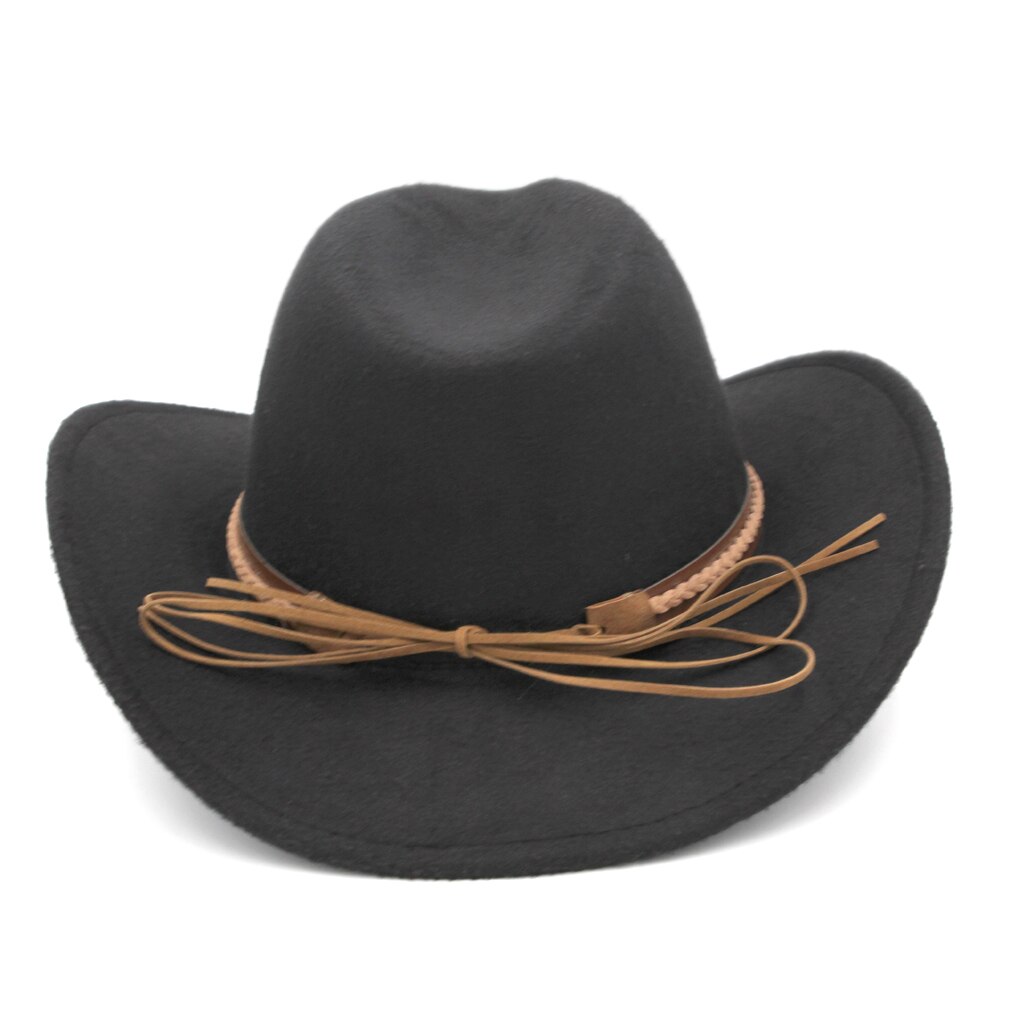 Mistdawn kvinnor män ullblandning western cowboyhatt bred brätte cowgirl ridkeps vinter brun hattband storlek 56-58cm