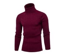 Herre varm rullekrave sweater mænd hombre tyk strik herre sweatere afslappet stram herre sweater dobbelt krave toppe pull: S