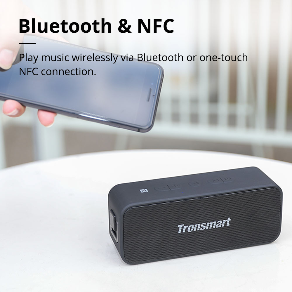 Tronsmart T2 Plus Bluetooth 5.0 Speaker 20W Draagbare Speaker 24H Kolom IPX7 Soundbar Met Nfc, stem Assistent, Micro Sd