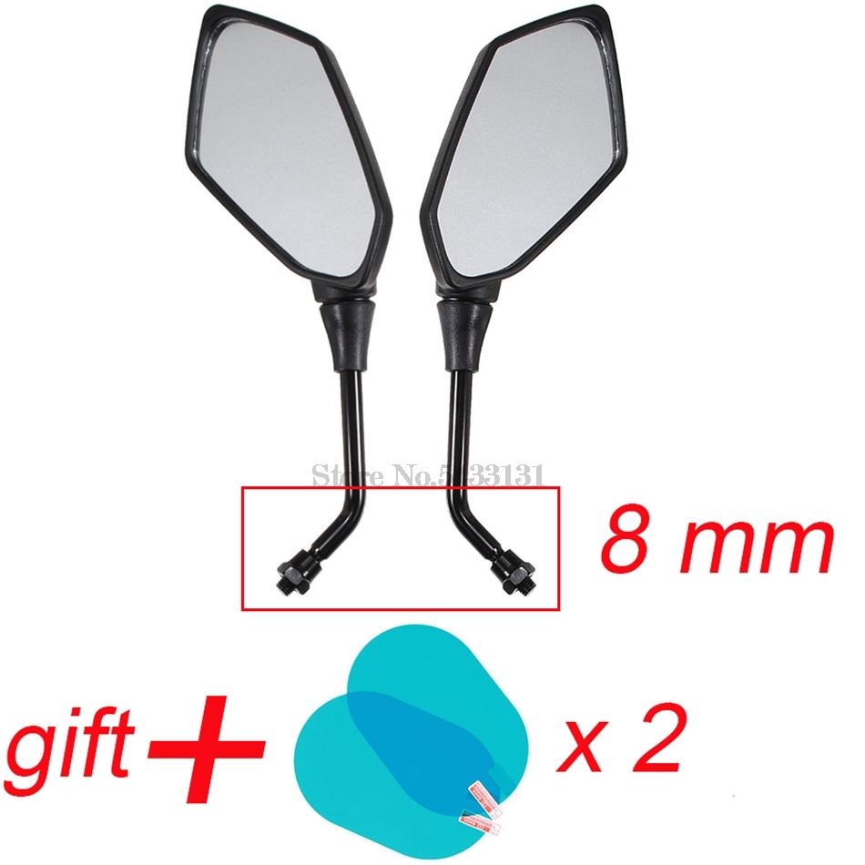 Original Motorcycle Mirrors Side mirror for Honda Crf 250 Plastic Ktm Duke 690 Gsx-R Honda Magna 250 with waterproof cover: 8mm with waterproof