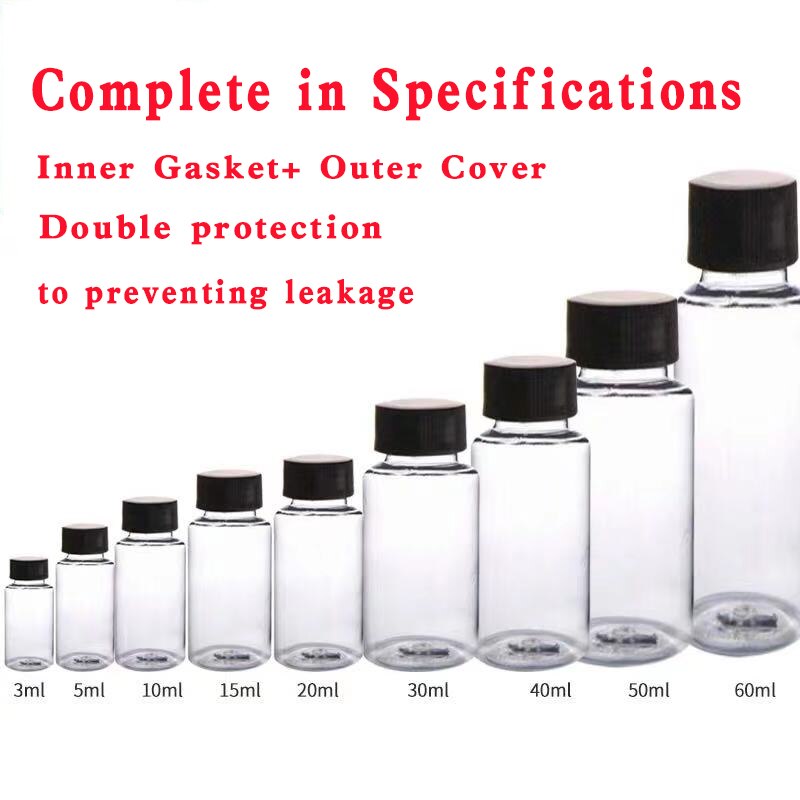 Transparent clear Glass sample bottles essential oil screw Lid bottle Lab Chemistry Vial Container