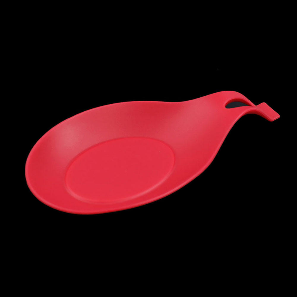 Platos de silicona con sabor a silicona, utensilios de cocina, almohadilla para cuchara, soporte para cuchara, contenedor de almacenamiento resistente al calor, herramientas de cocina: Gris claro