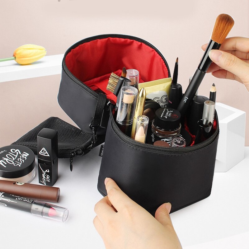 Lynlås mand kvinder makeup taske nylon kosmetik taske skønhed etui make up organizer toilettaske sæt opbevaring rejse vask pose