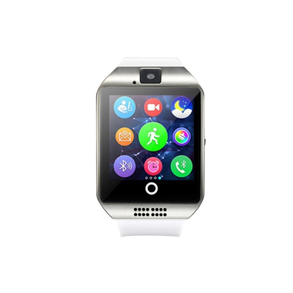 Smart ur med kamera  q18 bluetooth smartwatch sim-kort slot fitness aktivitet tracker sport ur til android: Hvid