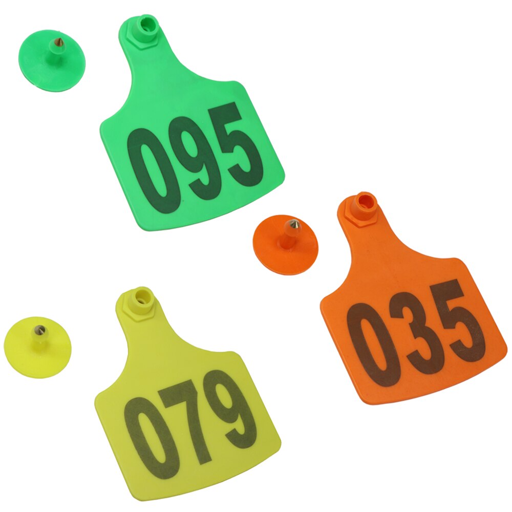 20 Stuks 7.5X10Cm Soft Tpu Koe Oor Identificatie Plaat Met Digitale Label Groen Oranje Geel Plastic Oorbellen farm Animal Id-kaart
