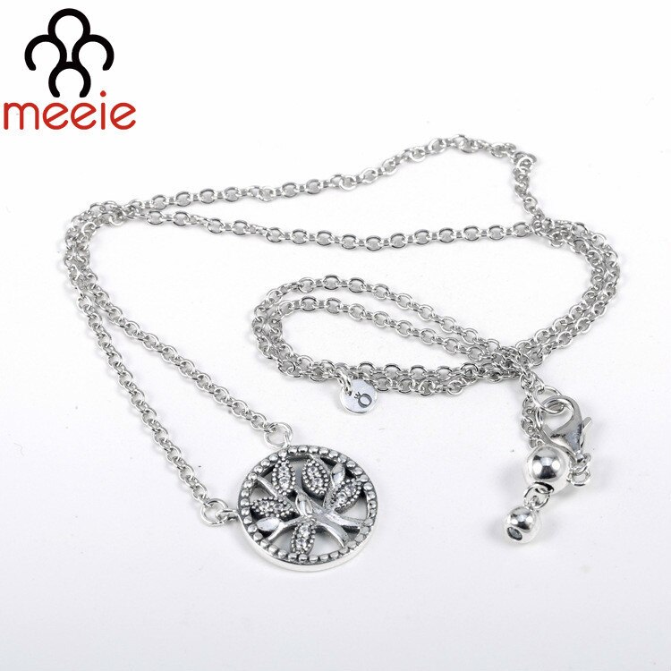 Authentische 925 Sterling Silber Original Funkelnden Baum Des Leben Transparente Halsketten Schmuck Für frauen Hochzeit DIY