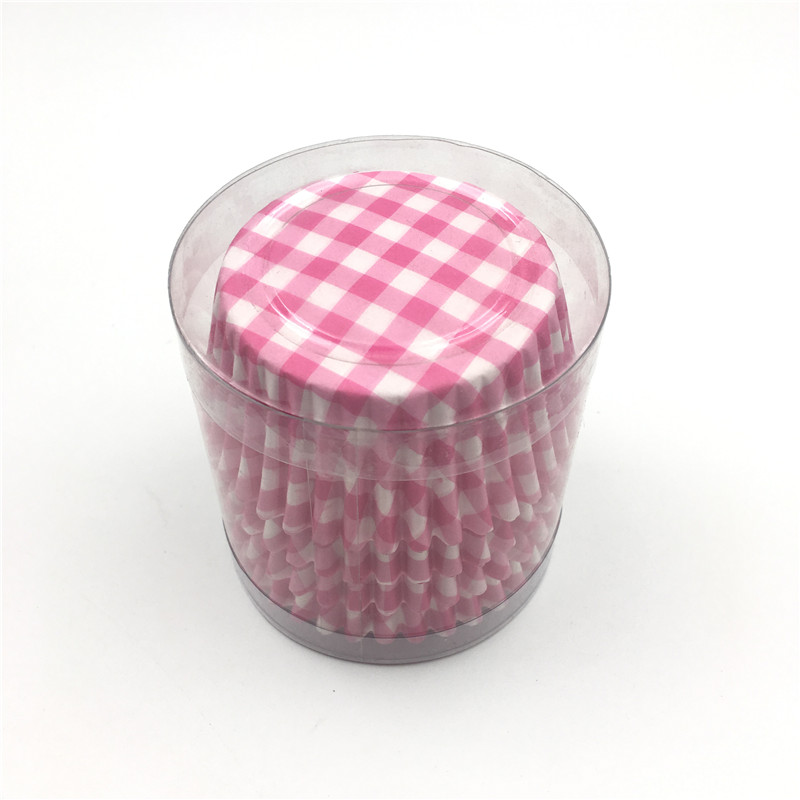 100 stks/partij Roze Groen Plaid Cupcake Papier Liner Bakken Muffin Cupcake Mold Cups Taart Decoreren Gereedschappen Cupcake Box Set
