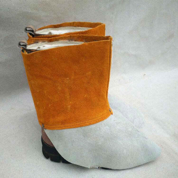 QeeLink Lassen Jas Warmte & Vlambestendig, Lederen Werkjas voor Lasser Houtbewerker, Heavy Duty Split Koeienhuid Werken Jas, Bruin, S