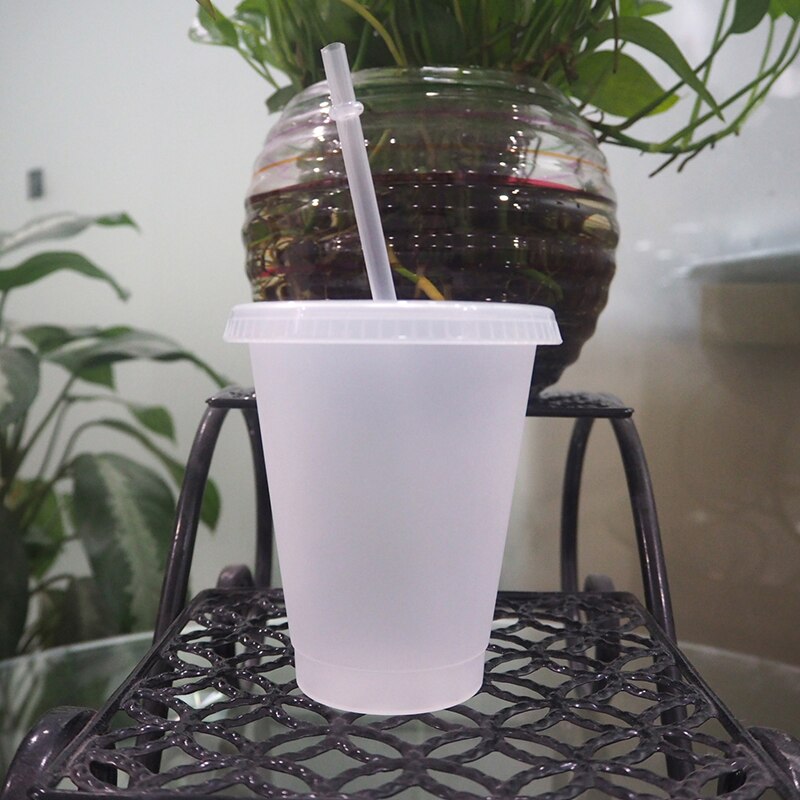 Transparent Ice Cold Drink Coffee Juice Tea Cup Reusable Straw Cup Plastic Iced Tumbler Travel Mug For Christmas Decor