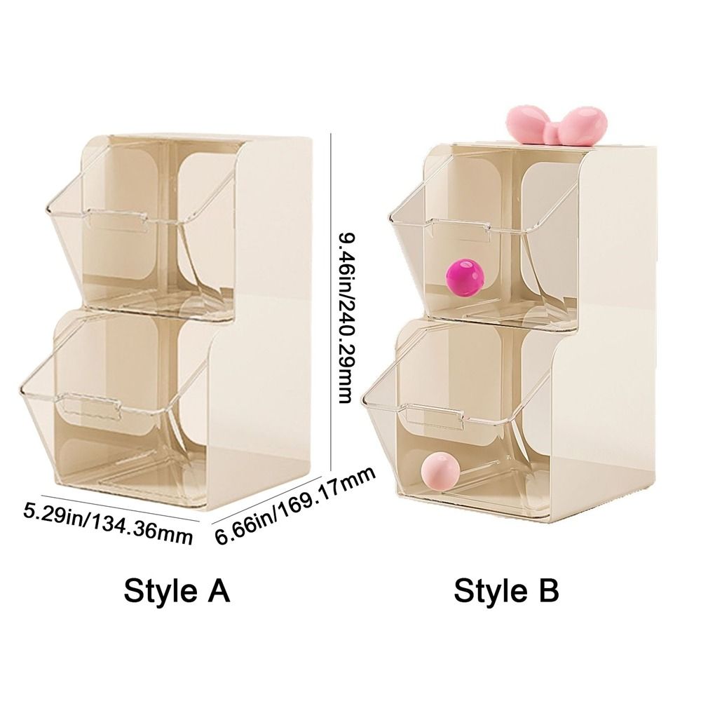 Pojemnik na herbatę w torebkach z tworzywa sztucznego, 2-poziomowy, o dużej pojemności, pojemnik na kapsułki robić kawy, transparentny, z szufladami, organizer na biurko, robić biura.
