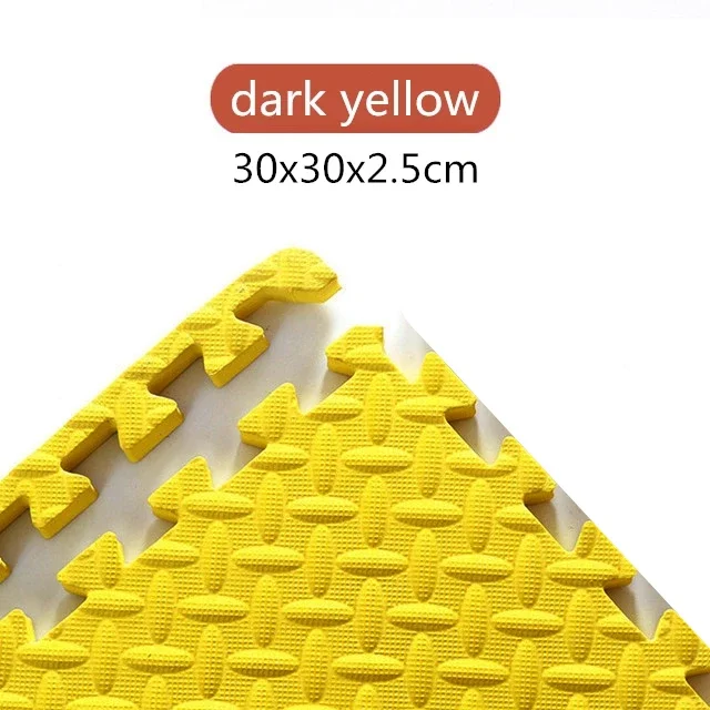 Tapis de sol en mousse pour enfants, 2.5cm d'épaisseur, couture pour enfants, ramper, escalade, maison, chambre à coucher, salon, Tatami: 4pcs with 4edge / Dark yellow