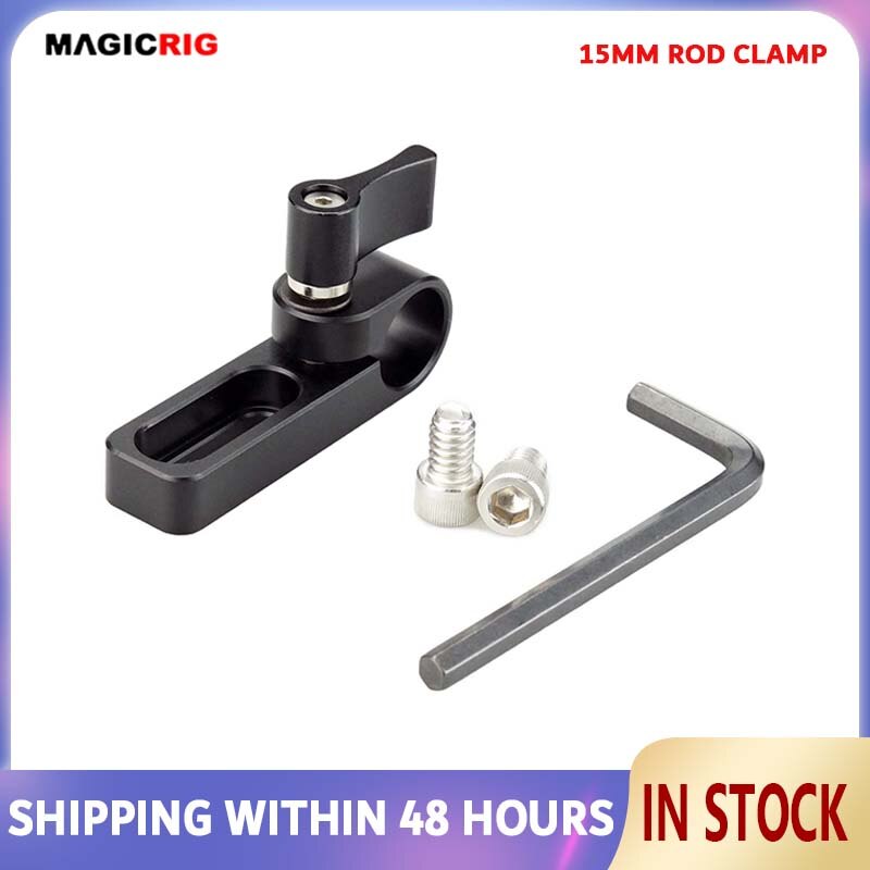 Magicrig Enkel Gat 15Mm Rail Klem Mount Staaf Klem Op Dslr Camera Handvat/Kooi/Plaat Voor Staaf extension Dslr Camera Rig-Y201