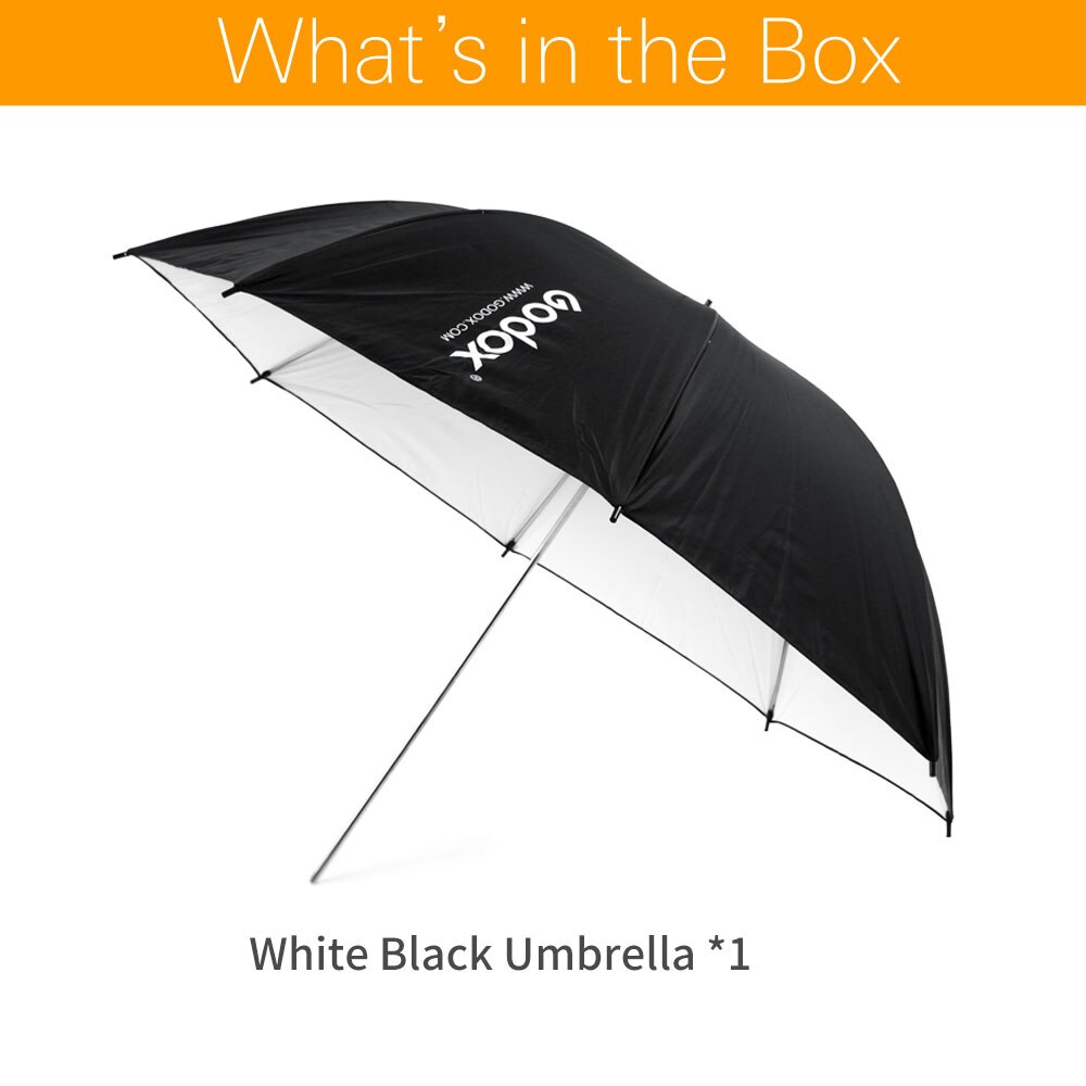 Godox studio photogrphy 40 &quot; 102cm sorte og hvide reflekterende lys paraplyer
