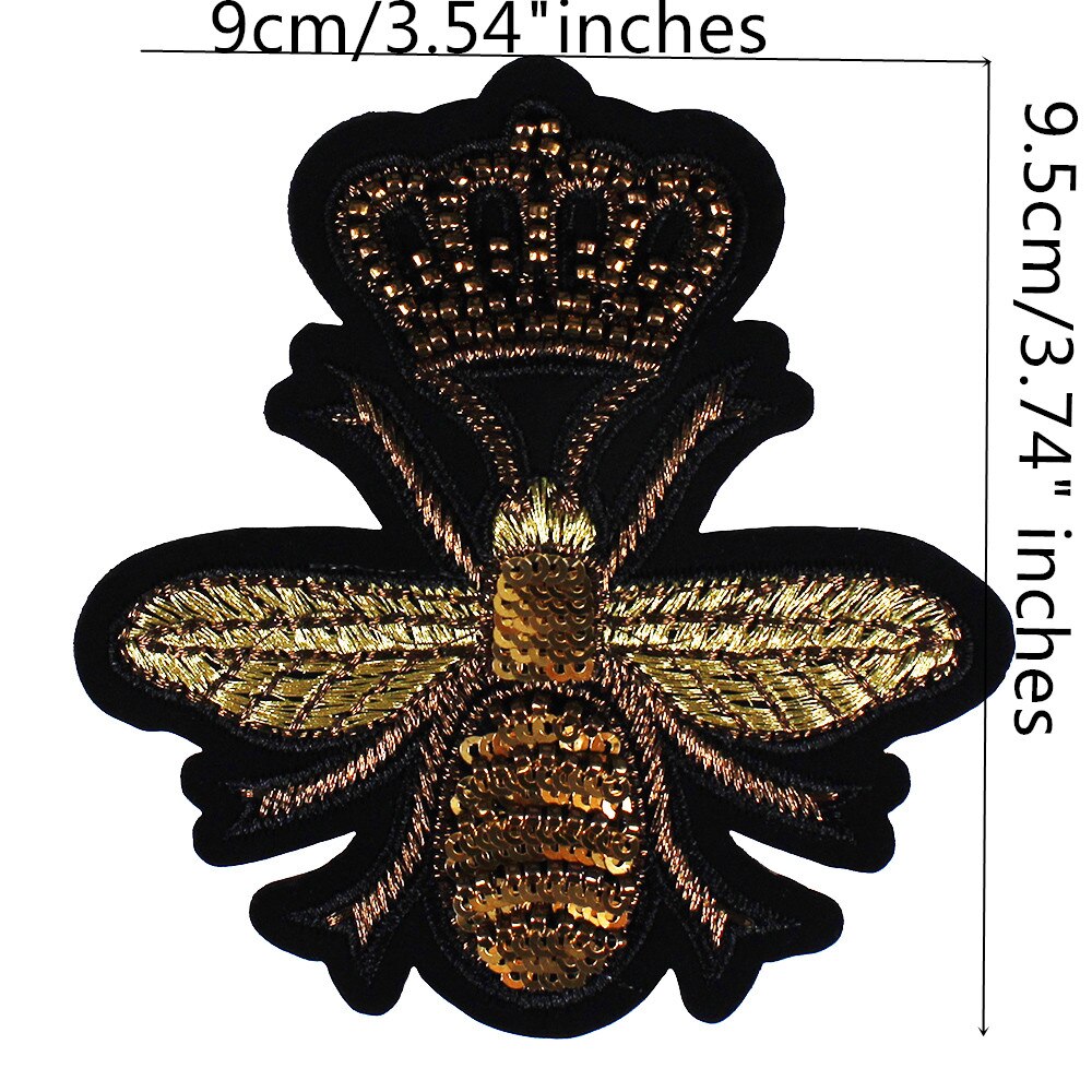 Nieuw! Borduren Kralen Bee Applique Naaien Patch Voor Tassen Schoenen Badge Diy Kleding Versierd B326: F