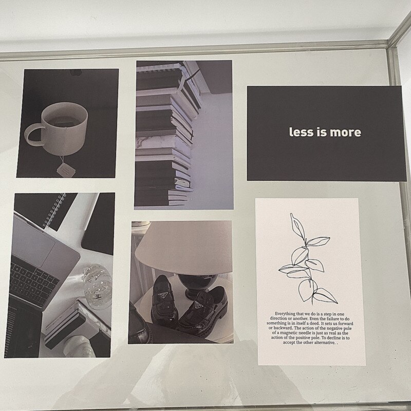 Ins Simple Style Personality Decorative Card Bookstore Cafe DIY Home Decor Art Background Wall Photo Props Postcard 6 Sheets