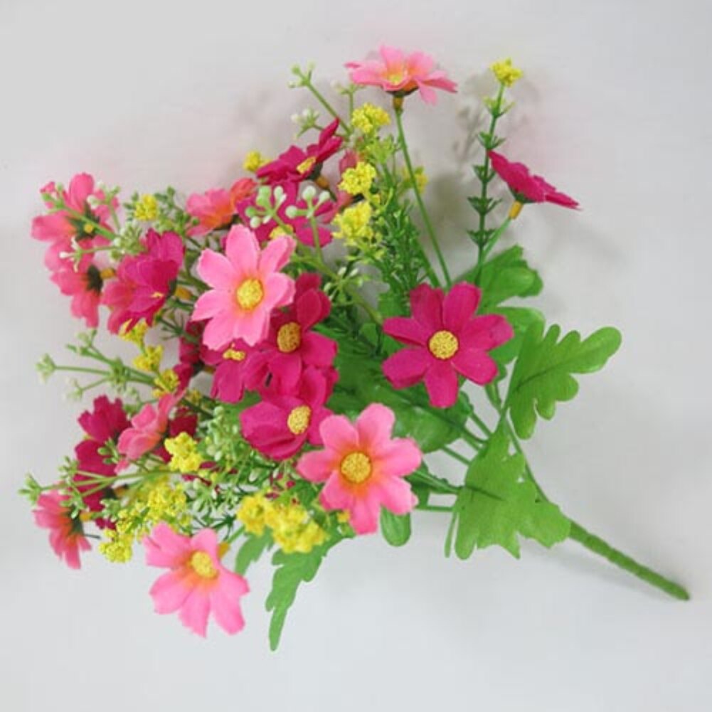 1 Bouquet 28 Heads Cute Silk Daisy Drtificial Decorative Flower Wedding Flower Bouquet Home Room Table Decoration