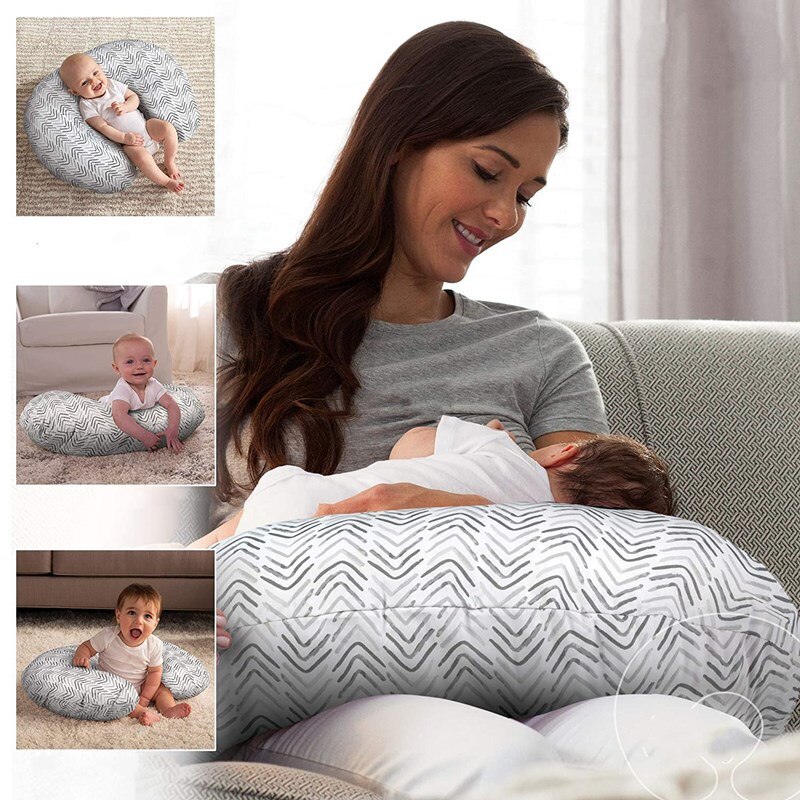 Oreiller d&#39;allaitement en coton pour -né, en forme de U, lavable, détachable, coussin de taille pour nourrissons