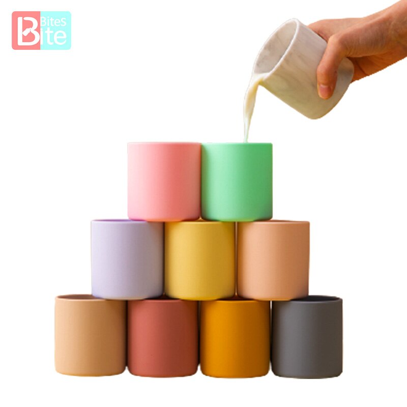 10 Kleuren Baby Leren Drinken Cup Baby Drinken Training Water Siliconen Cup Bpa Gratis Food Grade Hittebestendige siliconen Cups