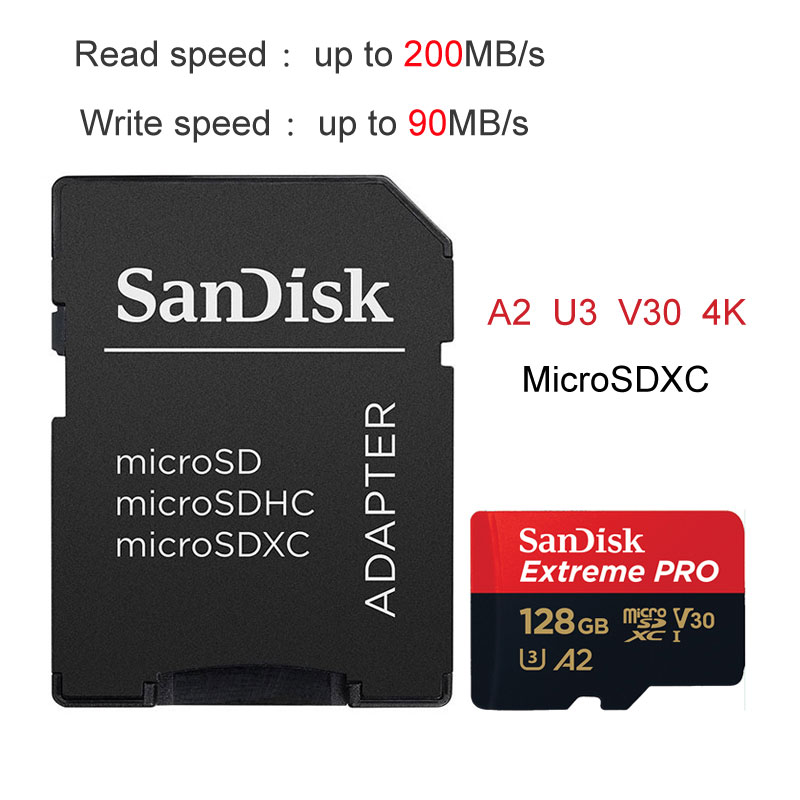 SanDisk High Endurance Video Monitoring 64GB 128GB 256GB Memory Card Ultra 32GB TF Card Extreme/Extreme PRO 4K UHD MicroSD C10: 2GB