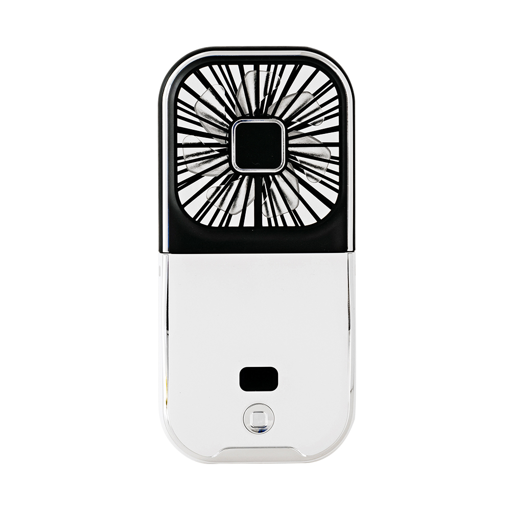 Mini ventilador portátil de mano, batería de 3000mAh, banco de energía de movilidad pequeño 180 ° Ventilador de cuello plegable USB Actualización de espejo cosmético opcional: Borgoña