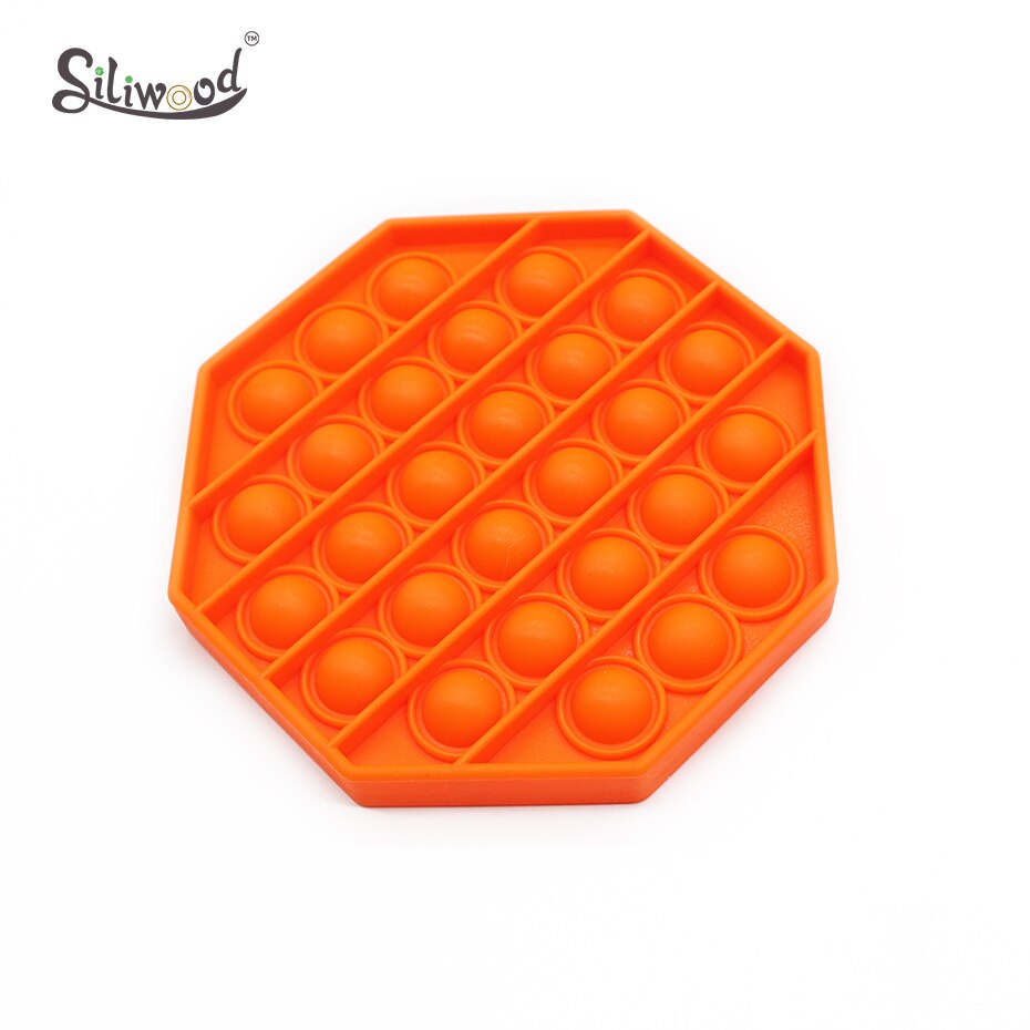 1Pc Push Bubble Fidget Zintuiglijke Speelgoed Autisme Speciale Behoeften Stress Reliever Helpt Stress En Verhogen Focus Zachte Squeeze speelgoed: Hexagon Orange