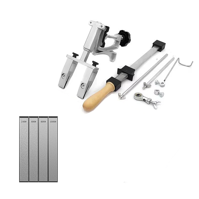 Afilador de cuchillos fijo XK 2025, afilador de piedra para cocina, sistema de molienda en ángulo, piedra de afilar de diamante, carpintería: Grey