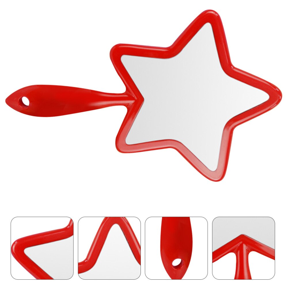 1Pc Five-pointed Star Handle Mirror Woman Handle Makeup Mirror Handhold Mirror