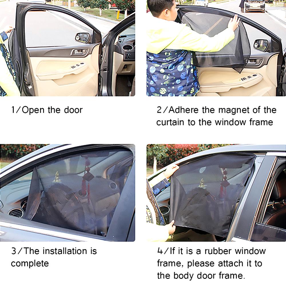 Front/Back Magnetic Auto Car Window Sunshade Summer Solar Protection Sun Visor Shade Side Window Film Mesh UV Cars Curtain