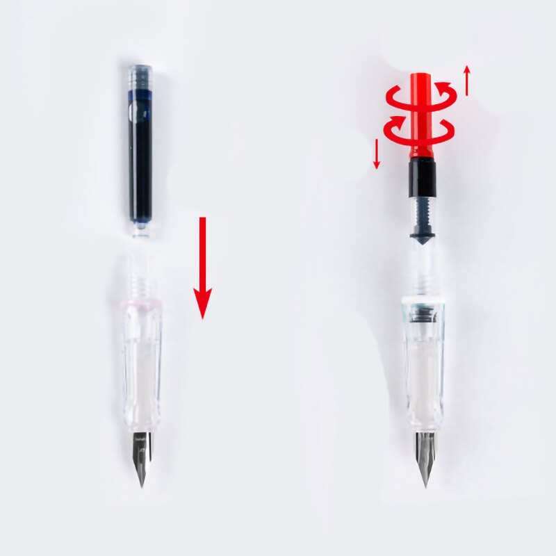 Fountain Pen 0.5mm Pen 2 Color Available Cute Style Pens Get 2 Ink Capsules For Student Kawaii Brush Pen Set School Supplies