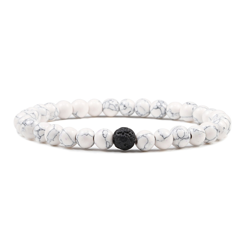 Pulseras de distancia para parejas de piedra de Lava de para hombres, brazaletes de cuentas de Yin Yang blancos y naturales para mujeres, amigas, Pulseira: white-lava