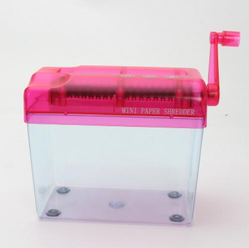 1 pcs Mini Blue Shredder Crusher Destroyer Paper Documents Cutting Machine: A6 red
