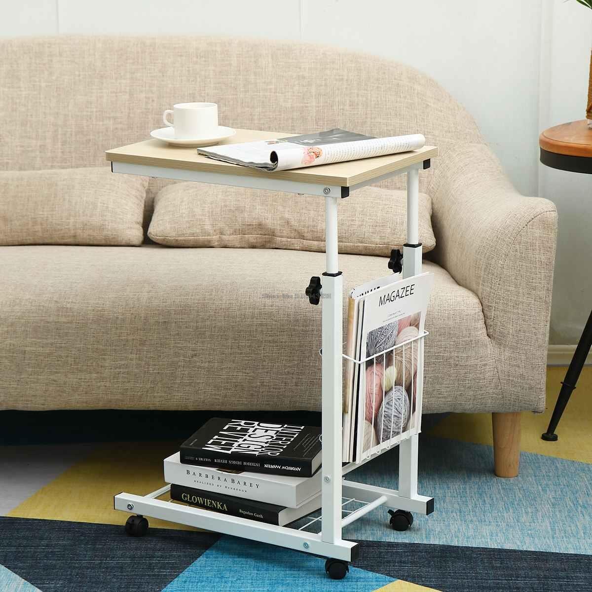 Liftable Bed Computer Desk Laptop Computer Desk Removable Rack Storage Table Bearing Capacity 30kg