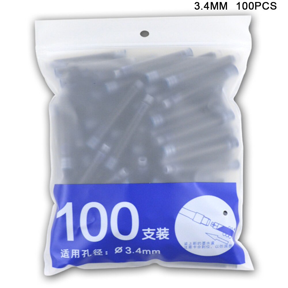 50/100Pcs Fountain Pen Ink Refills 3.4mm Standards International Stationery Office Supplies Ink Pens Blue Black Red Blue-black: Gold