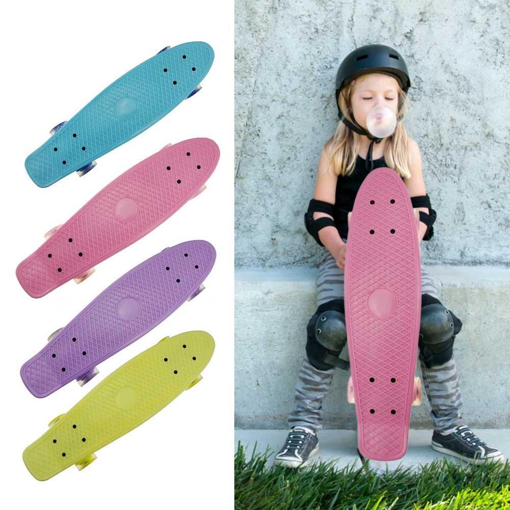 Pastelowy mini 22 &quot;deskorolka krążownik grosz deska deskorolka retro Longboard kompletny plastikowy scoer