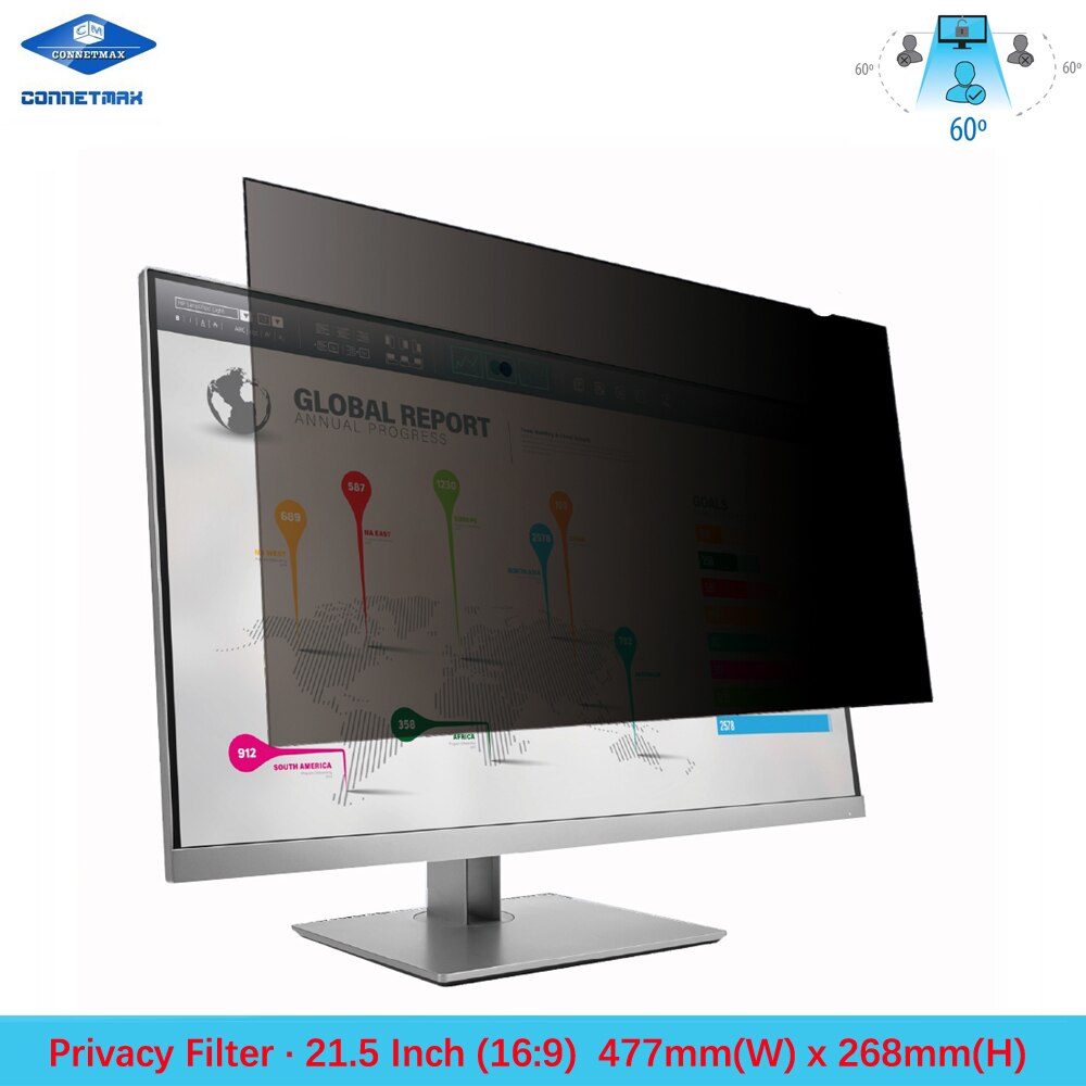 Filtro de privacidade 21.5 &quot;(medido diagonalmente) antirreflexo para monitores lcd widescreen (16:9)