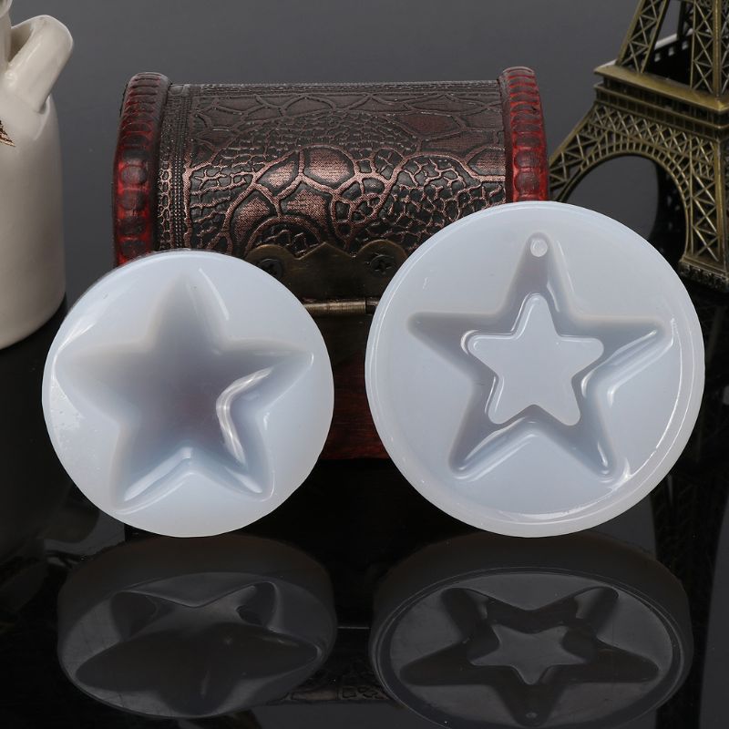 Hjärta stjärnform smyckeform silikon epoxiharts gjutning hängande kristallformar