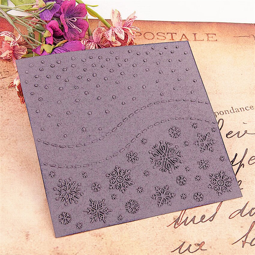 15x15cm Snowflakes Embossing folders Plastic bump Scrapbooking DIY Template Fondant indentation Cake Photo Album Card Make