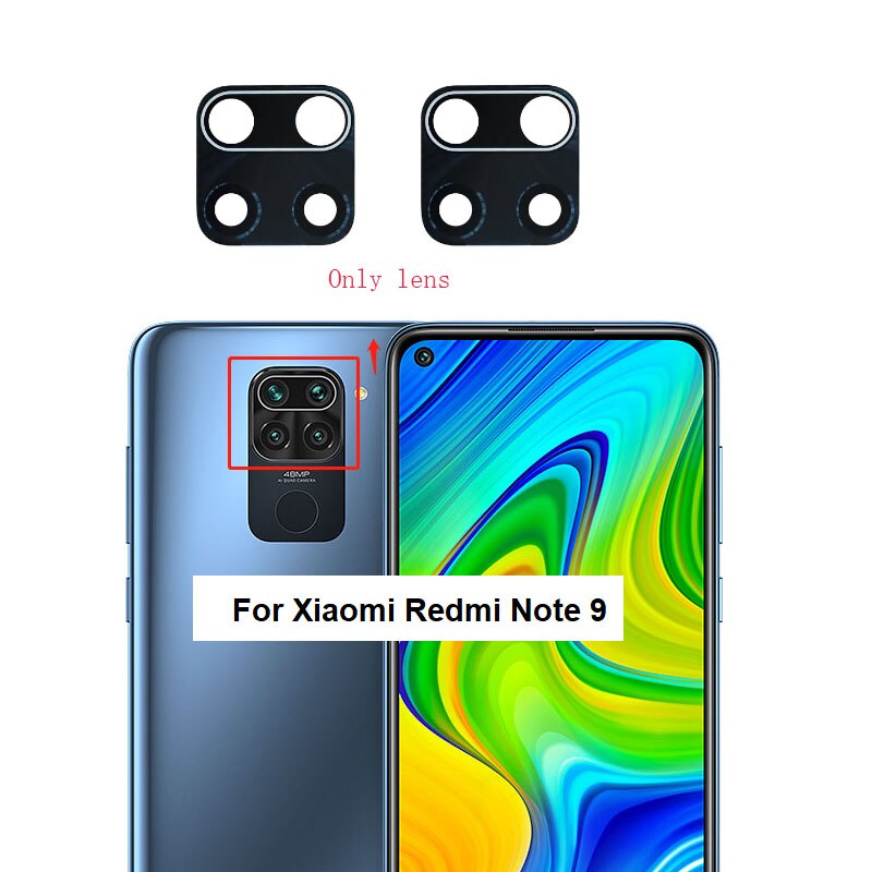 Lentille de caméra arrière pour Xiaomi Redmi Note 9 PRO 9S, verre de caméra arrière avec cadre, autocollant adhésif
