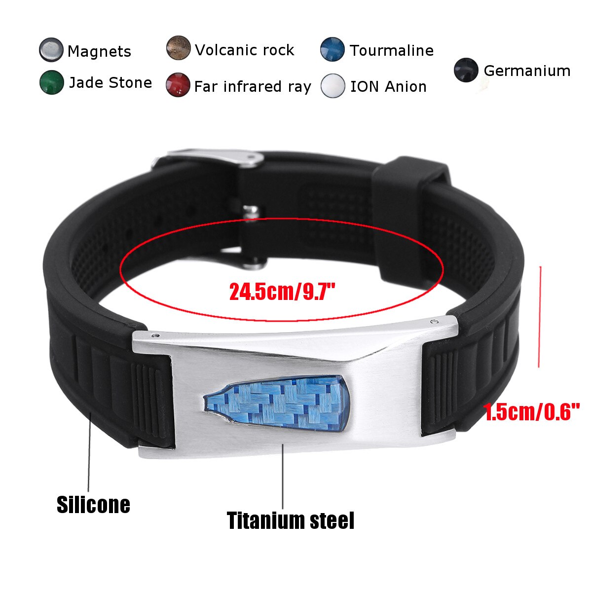 7 In 1 Titanium Magnetische Energie Armband Power Bio Armband Gezondheid Pijnbestrijding Magneet Gezondheid Armband