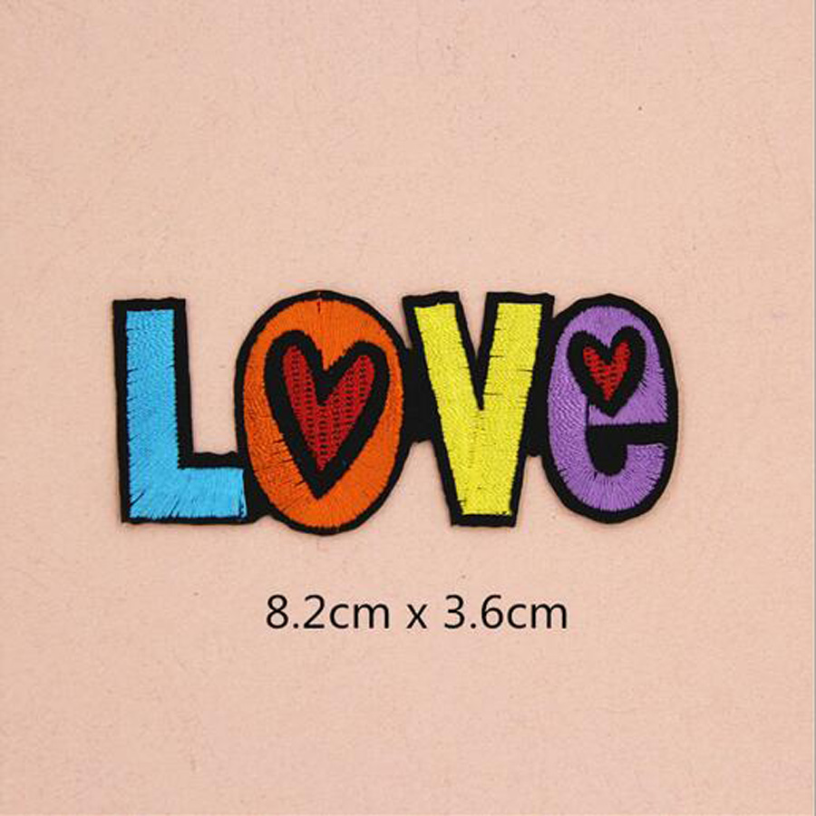 Regenboog Liefde Hart Patches Cap Schoen Ijzer Op Geborduurde Applicaties DIY Kleding Accessoires Patch Voor Kleding Stof Badges BU65
