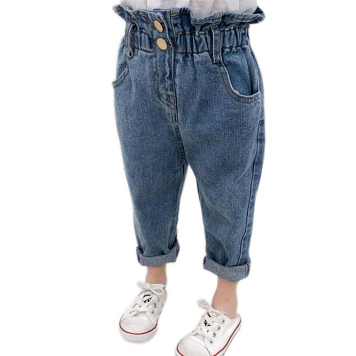 Pantalones vaqueros para Niñas para niños, pantalones de primavera y otoño, pantalones de tela vaquera a la para niños, pantalones vaqueros para bebés, ropa infantil: 7 años