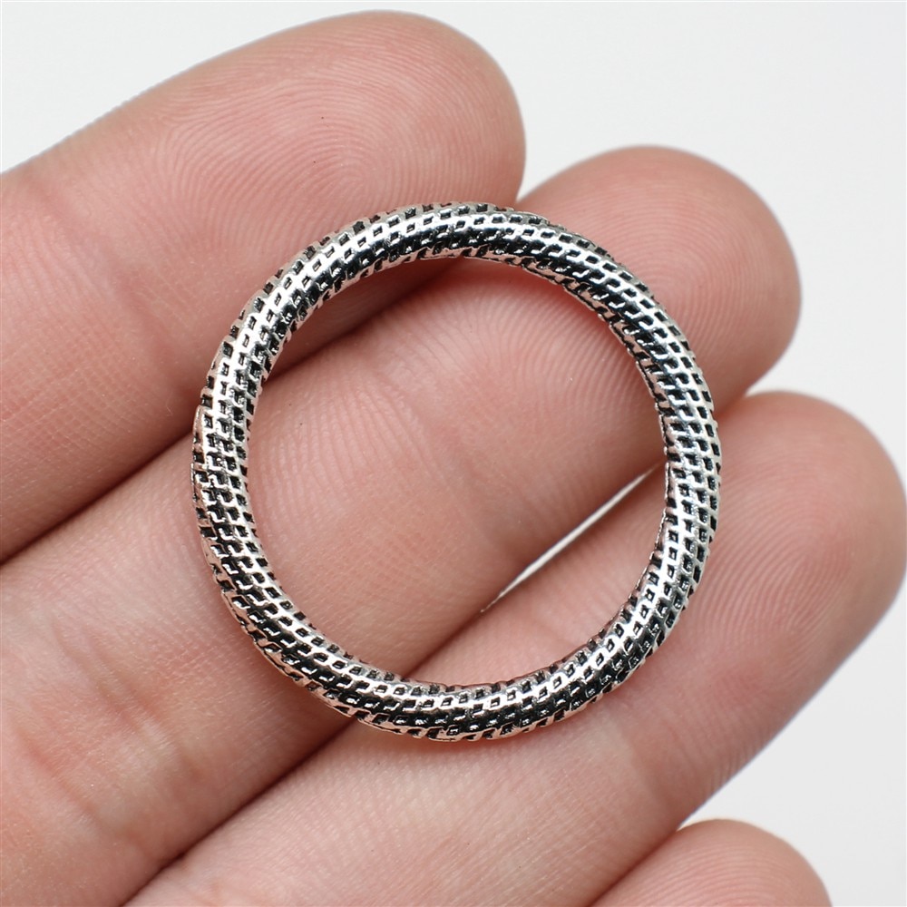 Círculo de dijes de 4 piezas de estilo antiguo de bronce antiguo de 29mm 2 colores