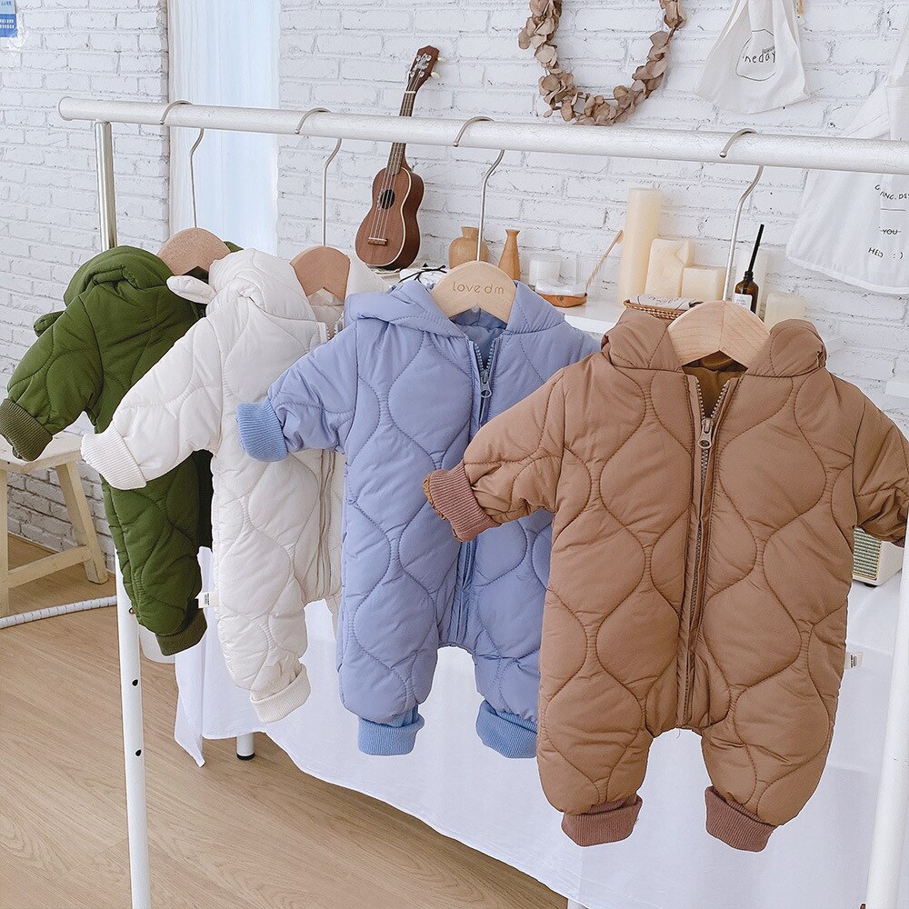 2022 Winter Jas Baby Hooded Snowsuit Pasgeboren Katoen Dikke Overalls Voor Jongens Meisjes Jassen Baby Sneeuw Jumper Parka Kleding