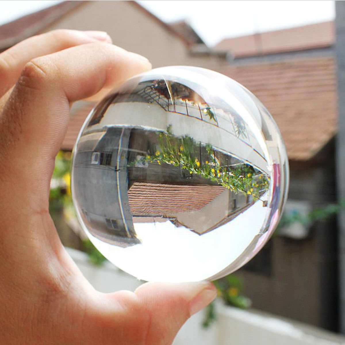 80mm klare glas krystalkugler healing kugle fotografering rekvisitter kunstige krystal dekorative kugler: 60mm