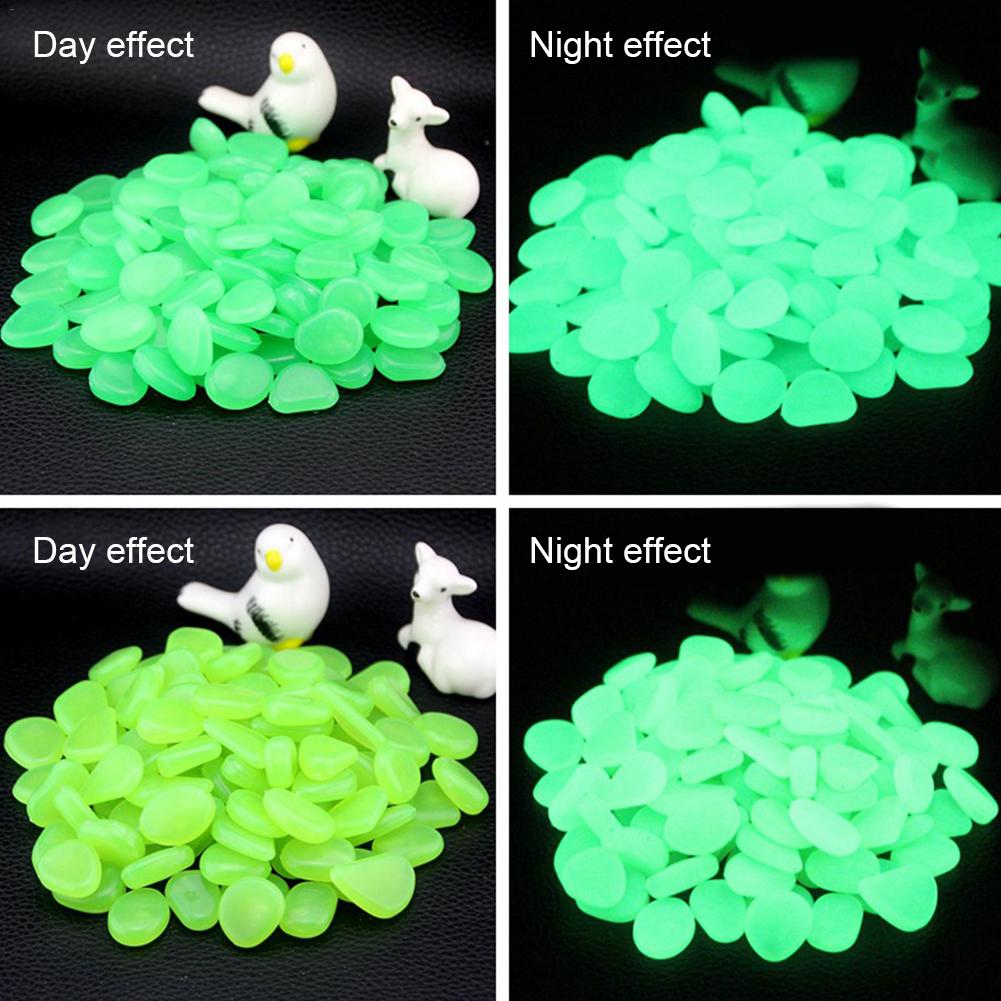 100/200Pcs Garden Pebbles Glow Stones Rocks for Walkways Garden Path Patio Lawn Garden Yard Decor Luminous stones