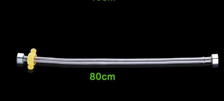 Tuyau de plomberie Flexible, en acier inoxydable, de 30/40/60/80CM, tuyau de salle de bains à Interface Standard, de lavabo et de chauffe-eau des toilettes, 1/2": Chrome