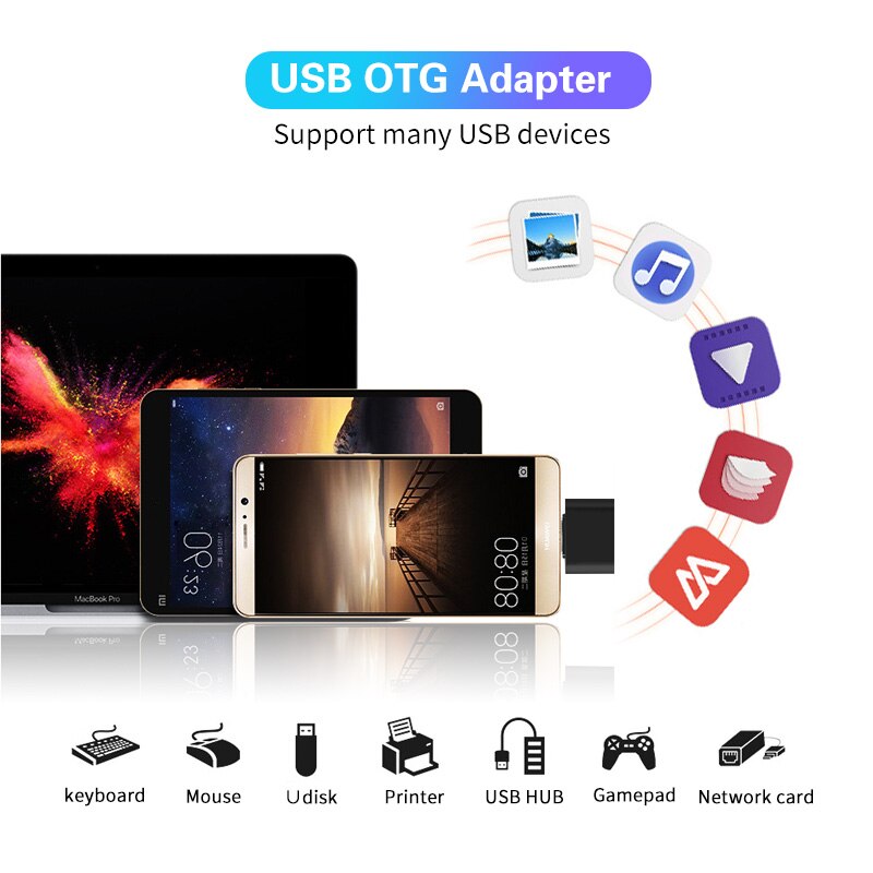 FONKEN OTG Type C For Macbook Laptop OTG Adapter Micro USB 2.0 to USB Converter For Xiaomi Samsung Android Phone USB C OTG