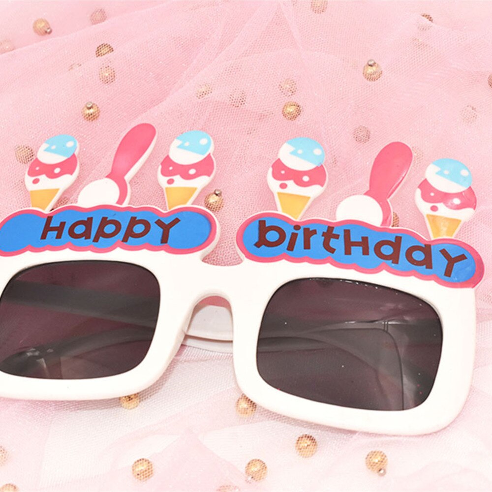 Gafas de sol con de cono de helado, gafas de sol de con estampado de letras, accesorios de foto creativos, gafas de ojos, decoración divertida para de cumpleaños