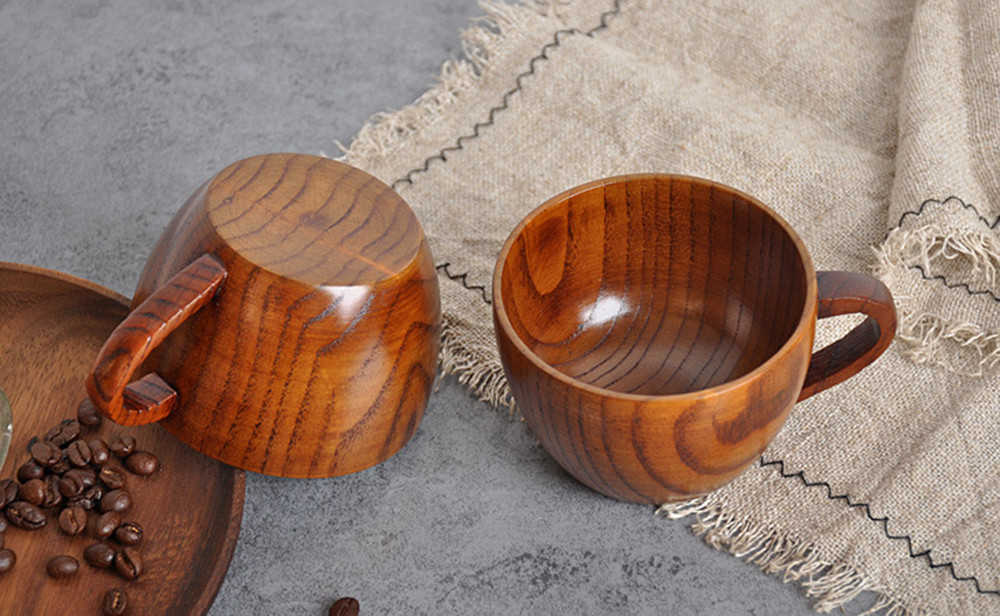 Japanese Hand made Original Cup Log Color Handmade Natural Wood Coffee Tea Beer Juice Souvenir Handmade Milk Mug