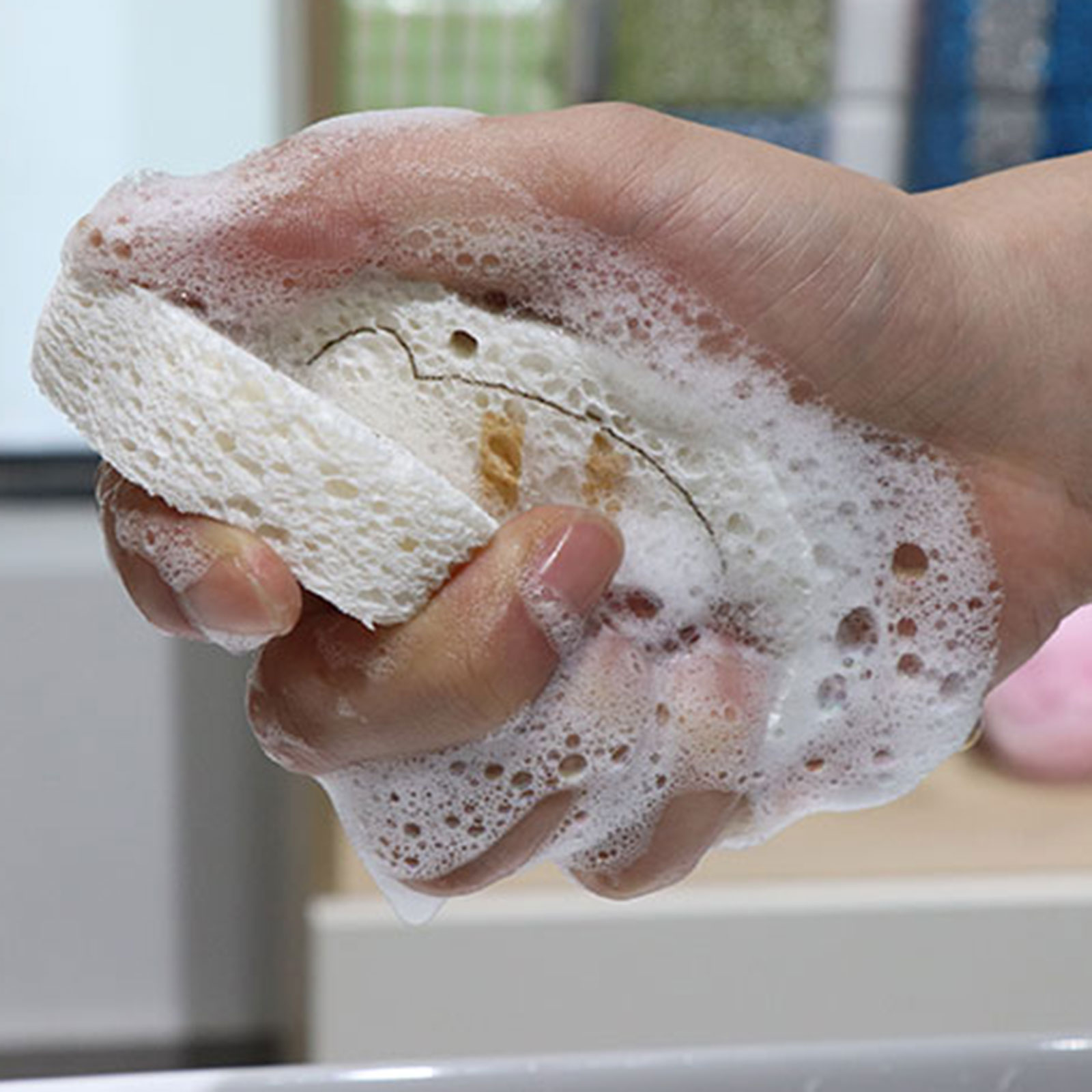 Afwassen Spons Geen Kras Cartoon Schoonmaken Keuken Scrub Sponzen Voor Gerechten Gecomprimeerd Houtpulp Afwassen Spons Doekjes